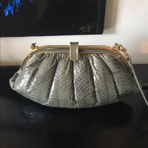 Vintage Bullock’s Gray Snakeskin Convertible Purse